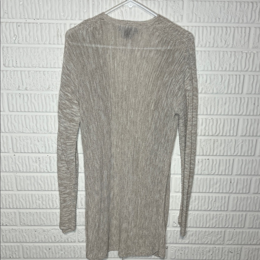 Tahari Light Gray Open-Front Cardigan - Picture 2 of 4